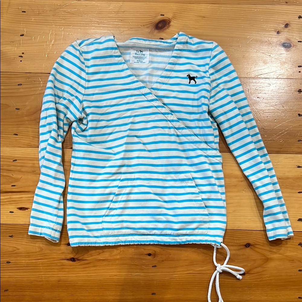 Blue and White Striped Sweatshirt